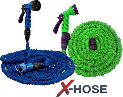 Шланг для полива X HOSE 60 м с распылителем, садовый шланг, поливочный шланг для сада