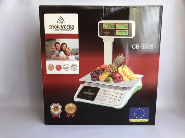 Торговые весы со счетчиком цены Crownberg CB-5008 до 50 кг. Лучшая цена!