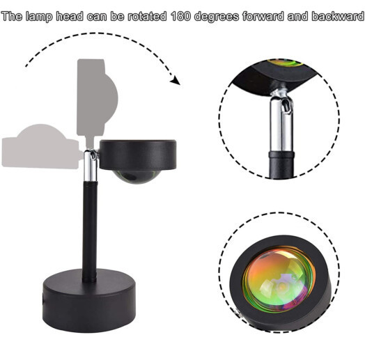 Проекционный светильник Sunset Lamp с эффектом заката, рассвета fm-23