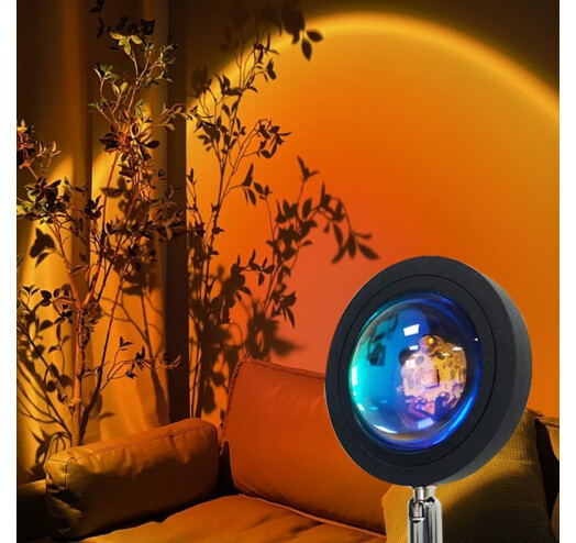 Проекционный светильник Sunset Lamp с эффектом заката, рассвета fm-23