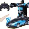 Машинка радиоуправляемая трансформер Robot Car Bugatti Size12 СИНЯЯ |Робот-трансформер на радиоуправлении 1:12