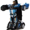 Машинка радиоуправляемая трансформер Robot Car Bugatti Size12 СИНЯЯ |Робот-трансформер на радиоуправлении 1:12