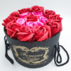 Подарочный набор мыльных роз Forever I love you  Подарочный набор букет из мыла в шляпной коробке Красный