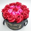 Подарочный набор мыльных роз Forever I love you  Подарочный набор букет из мыла в шляпной коробке Красный