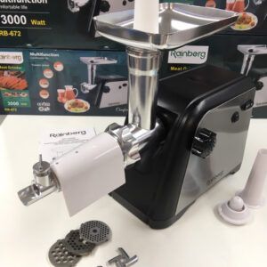 Электромясорубка с соковыжималкой Rainberg RB 672 3000Вт Электрическая мясорубка с насадками для колбасы
