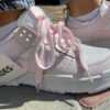 Женские кроссовки NIKE DUNK , натуральная кожа , белые с розовыми вставками