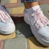 Женские кроссовки NIKE DUNK , натуральная кожа , белые с розовыми вставками