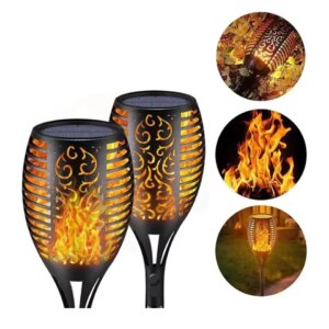 Водонепроницаемый фонарь 52 см с эффектом пламени Solar flame led light sensor activated