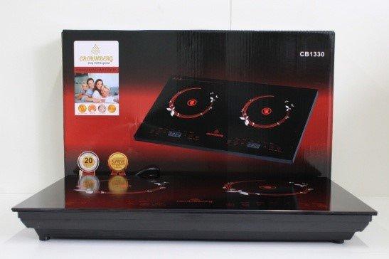 Двухкомфорочная настольная инфракрасная электроплита Crownberg CB-1330 на 2000 Вт