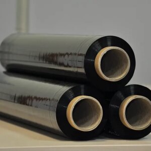 Стрейч пленка 17 мкм - 500 мм × 2.2 кг - черный / 220 м
