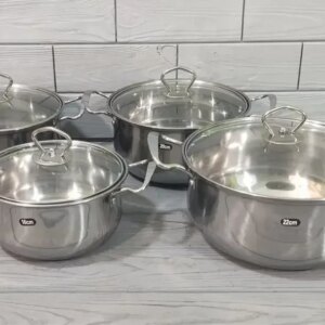 Набор кастрюль из нержавеющей стали UNIQUE UN-5072 8пр (16,18,20,22 см)