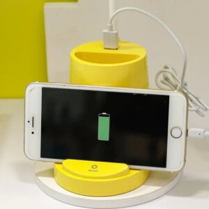 Лампа настольная DESKTOP LAMP EL-2176 с функцией Powebank 1200mAh, держателем телефона желтая