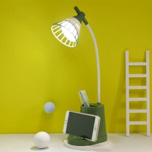 Лампа настольная на гибкой ножке DESKTOP LAMP EL-2176 зелёная с функцией Powebank 1200mAh