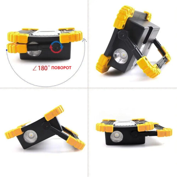 LL-802 Автономный переносной прожектор 20w COB+1W+Power Bank (2 АКБ в комплекте)