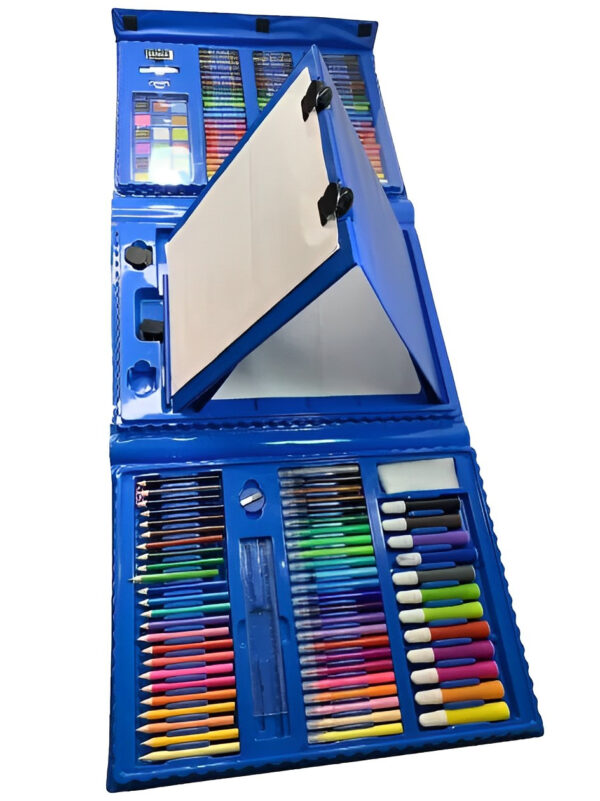 Набор для рисования Art Set (176 предметов) с мольбертом в чемоданчике Голубой