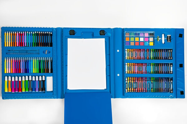 Набор для рисования Art Set (176 предметов) с мольбертом в чемоданчике Голубой