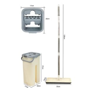 Швабра-лентяйка 5л Hand Free Cleaning Mop 2 в 1 с автоматическим отжимом для уборки Бежевый