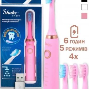 Электрическая зубная щетка Shuke SK-601 аккумуляторная Розовая