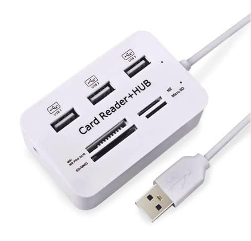Картридер для чтения карт-концентраторов HUB USB Combo 2.0 USB/MS/MS Pro DUO/SD/M2/MMC/MicroSD