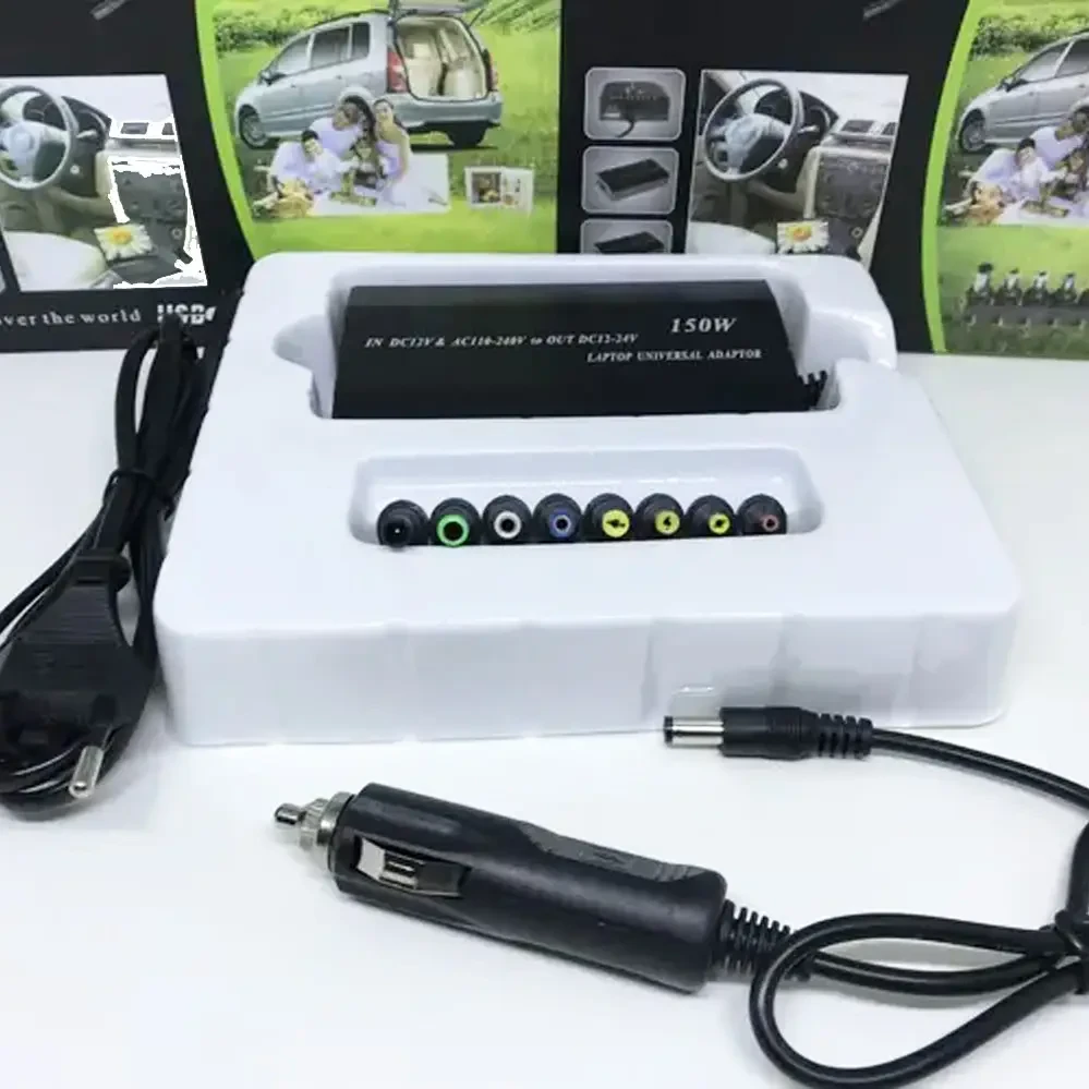 Адаптер для ноутбука MY 150W универсальная зарядка Блок питания от сети и прикуривателя 12-24В