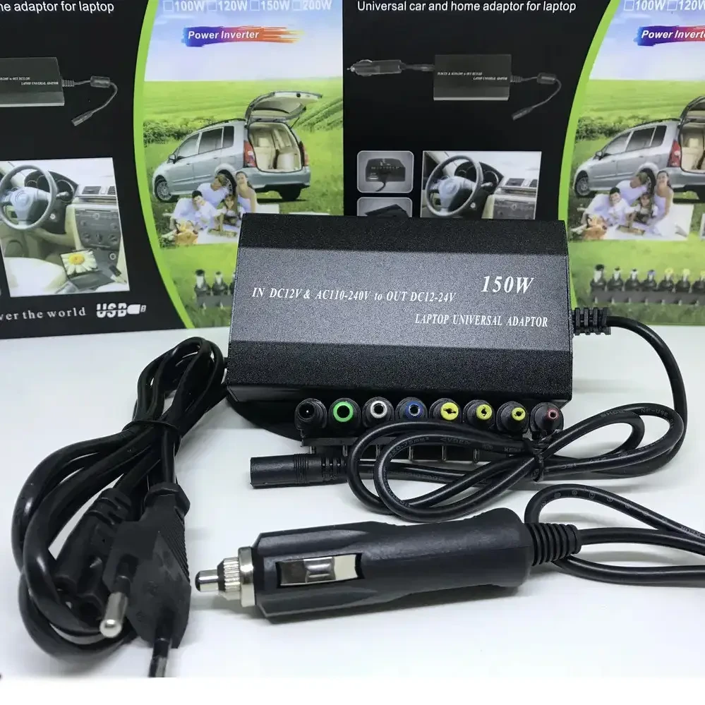 Адаптер для ноутбука MY 150W универсальная зарядка Блок питания от сети и прикуривателя 12-24В