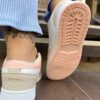 Женские кроссовки Ok-ShoesB918-7 Бежевые с розовыми вставками