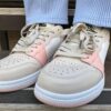 Женские кроссовки Ok-ShoesB918-7 Бежевые с розовыми вставками