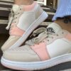 Женские кроссовки Ok-ShoesB918-7 Бежевые с розовыми вставками