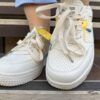 Женские кроссовки Ok-Shoes15-4 патриотические желто-голубые