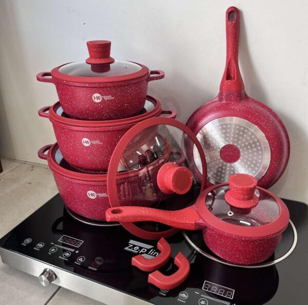 Набор кастрюль с гранитным антипригарным покрытием Higher Kitchen НК-316  из 12 предметов