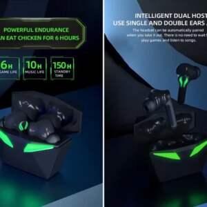 Беспроводные игровые вакуумные сенсорные наушники Bluetooth TWS PM-7 PRO STEREO с RGB-подсветкой