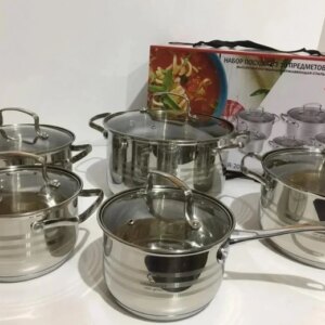 Набор кастрюль из нержавеющей стали Grandhoff GR 3837 10 предметов