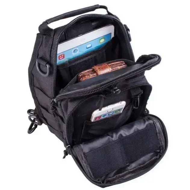 Мужская тактическая сумка через плечо, 6 л цвет черный