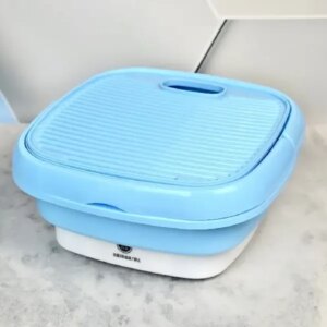 Портативная складная мини-стиральная машина Folding Washing Machine голубая