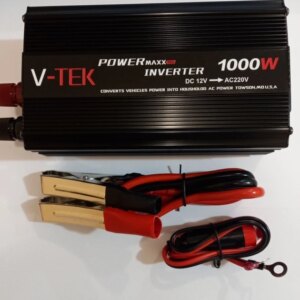 Преобразователь напряжения автомобильный V-TEK PowerMaxx-SSK1000W, инвертор 12/220В, USB, охлаждение Черный