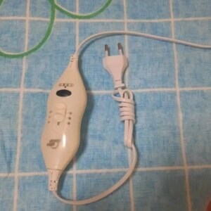 Электрическая простынь одеяло Electric Blanket 5734 150х120см вишни на голубом фоне