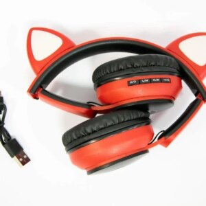 Наушники беспроводные накладные "Wireless earphone ST77M" Красные, детские беспроводные наушники с ушками
