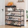 Стеллаж для обуви Shoe rack BLACK Полка для обуви-08-02, Металл, 60х18.5х78.5 см
