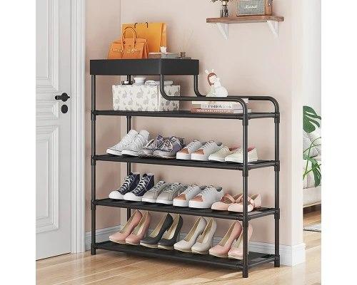 Стеллаж для обуви Shoe rack BLACK Полка для обуви-08-02, Металл, 60х18.5х78.5 см