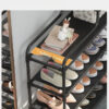 Стеллаж для обуви Shoe rack BLACK Полка для обуви-08-02, Металл, 60х18.5х78.5 см
