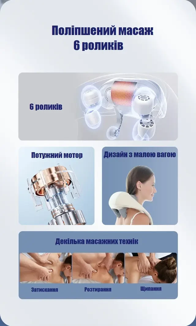 Массажер электрический с подогревом для для спины/шеи/тела Massager NEW