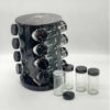 Органайзер для специй, набор емкостей баночек Marble BLACK 16 штук