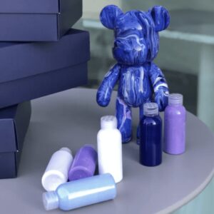 Флюидный медвежонок fluid bear bearbrick, 23 см, с красками BLUE