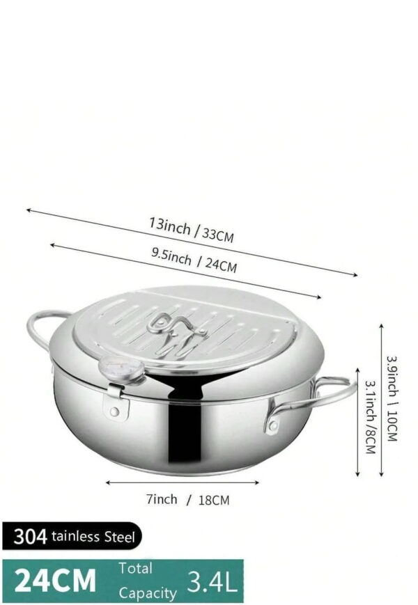 Фритюрница Fryer Pot 3,2л маленькая фритюрница из нержавеющей стали, жаровня с термометром