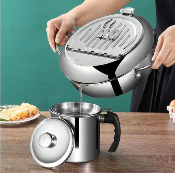 Фритюрница Fryer Pot 3,2л маленькая фритюрница из нержавеющей стали, жаровня с термометром