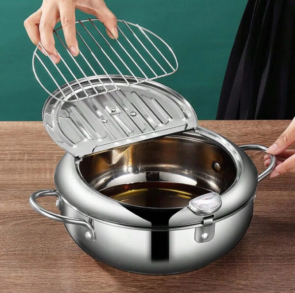 Фритюрница Fryer Pot 3,2л маленькая фритюрница из нержавеющей стали, жаровня с термометром