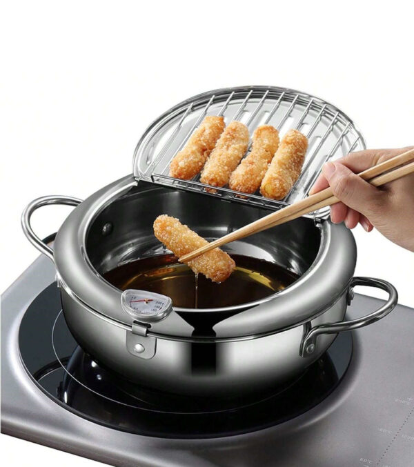 Фритюрница Fryer Pot 3,2л маленькая фритюрница из нержавеющей стали, жаровня с термометром