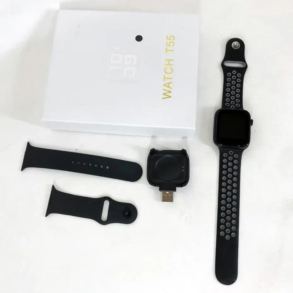 Умные смарт часы Smart Watch T55 с 2 ремешками, поддержка звонков, спортивные режимы, влагозащита ip 67 NBM