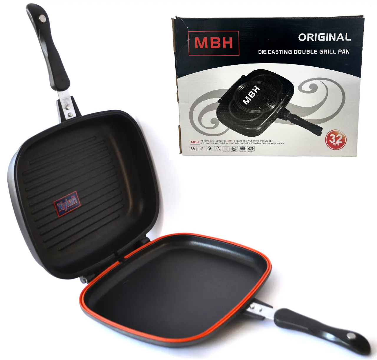 Подвійна сковорода-гриль Double Grill Pan 32 см