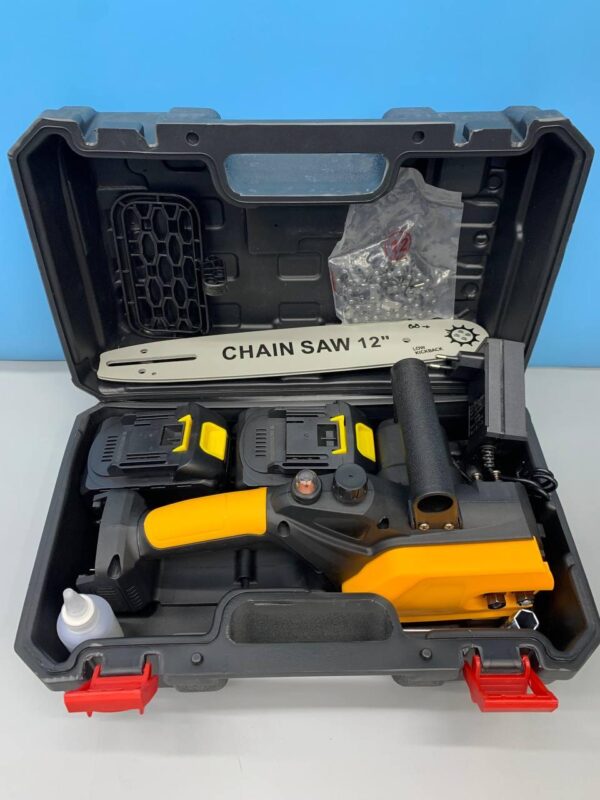 Аккумуляторная цепная пила в кейсе 12 inch Electric SAW YELLOW 1600Вт 21V Li-Ion